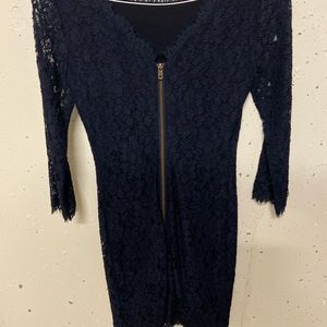 Diane von Furstenburg navy lace dress